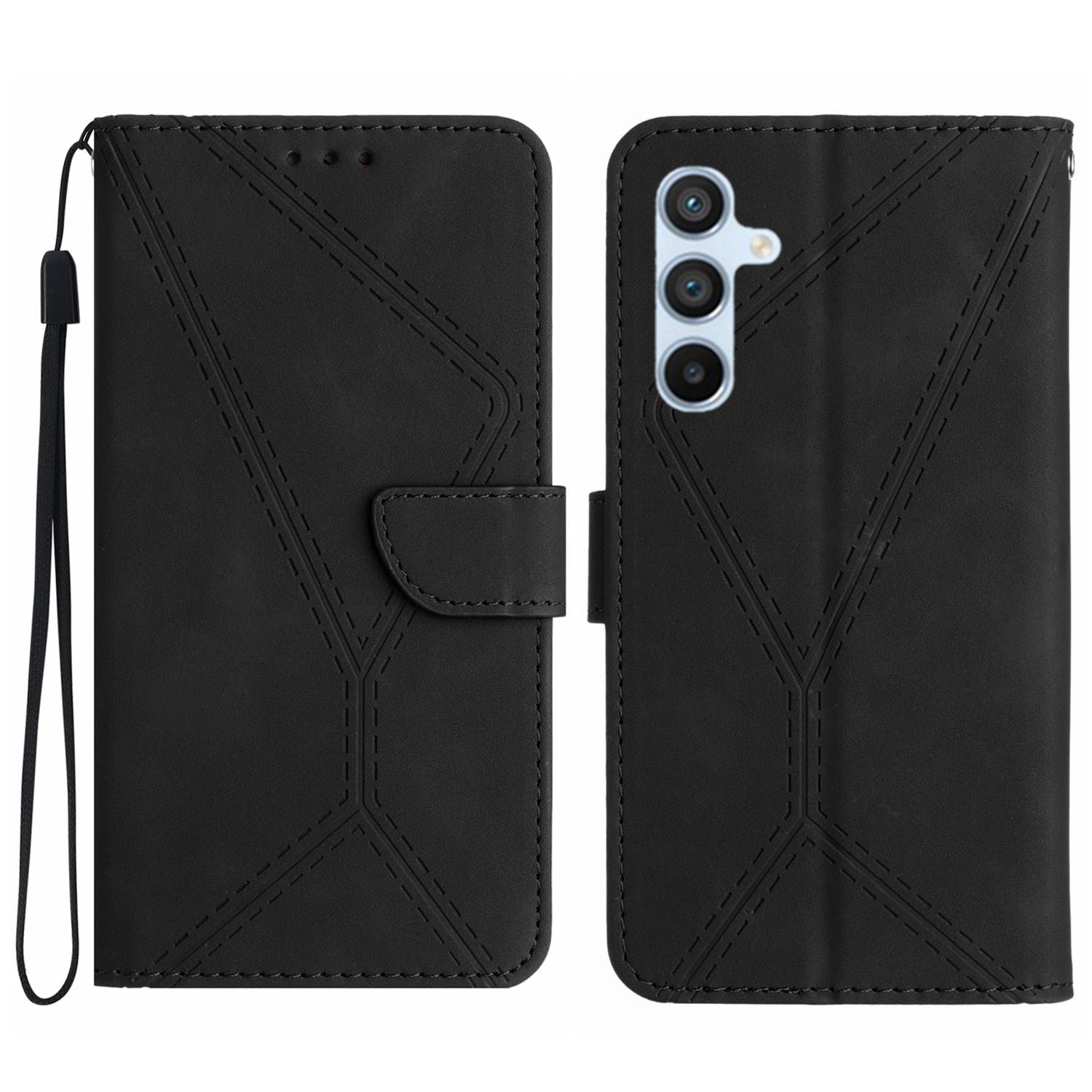 HT05 For Samsung Galaxy F34 5G M34 5G PU Leather Phone Case Imprinted Line Wallet Stand Cover HT05 For Samsung Galaxy F34 5G M34 5G PU Leather Phone Case Imprinted Line Wallet Stand Cover